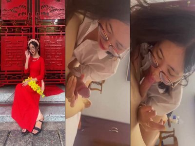 Em teen kính cận với bộ đồ công sở lần nào anh cũng quay mặt em